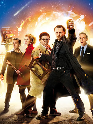 The World's End. Image shows from L to R: Steven (Paddy Considine), Sam (Rosamund Pike), Andy Knight (Nick Frost), Gary King (Simon Pegg), Oliver (Martin Freeman). Copyright: STUDIOCANAL / Working Title Films