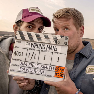 The Wrong Mans. Image shows from L to R: Sam (Mathew Baynton), Phil (James Corden). Copyright: BBC / Hulu