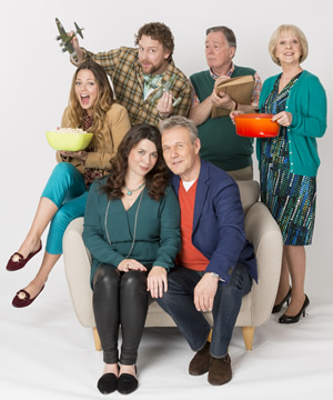 You, Me & Them. Image shows from L to R: Debs Mason (Daisy Beaumont), Lauren Grey (Eve Myles), Keith Mason (Marcus Garvey), Ed Walker (Anthony Head), Clive Grey (Jeff Rawle), Emma Grey (Susie Blake). Copyright: Hat Trick Productions