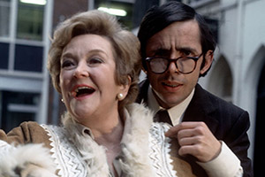 Alcock And Gander. Image shows from L to R: Mrs. Marigold Alcock (Beryl Reid), Richard Gander (Richard O'Sullivan). Copyright: Thames Television