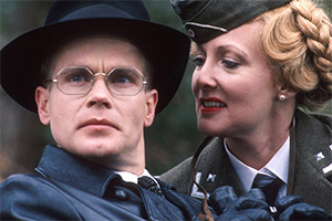 'Allo 'Allo!. Image shows from L to R: Herr Otto Flick (Richard Gibson), Private Helga Geerhart (Kim Hartman). Copyright: BBC