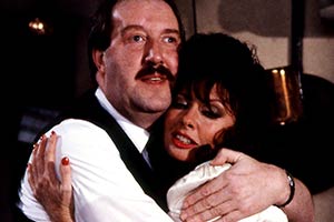 'Allo 'Allo!. Image shows from L to R: René François Artois (Gorden Kaye), Yvette Carte-Blanche (Vicki Michelle). Copyright: BBC 'Allo 'Allo!. Image shows from L to R: René François Artois (Gorden Kaye), Yvette Carte-Blanche (Vicki Michelle). Copyright: BBC