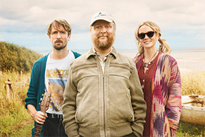 The Ballad Of Wallis Island. Image shows left to right: Herb McGwyer (Tom Basden), Charles Heath (Tim Key), Nell Mortimer (Carey Mulligan) The Ballad Of Wallis Island. Image shows left to right: Herb McGwyer (Tom Basden), Charles Heath (Tim Key), Nell Mortimer (Carey Mulligan)