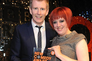 BBC New Comedy Award. Image shows from L to R: Patrick Kielty, Angela Barnes