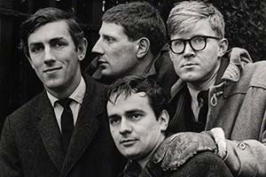 Beyond The Fringe. Image shows from L to R: Peter Cook, Jonathan Miller, Dudley Moore, Alan Bennett. Copyright: BBC