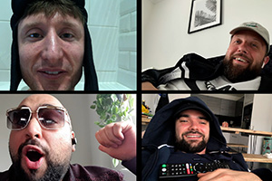 People Just Do Nothing. Image shows from L to R: Steves (Steve Stamp), Chabuddy G (Asim Chaudhry), Beats (Hugo Chegwin), Grindah (Allan Mustafa). Copyright: Roughcut Television