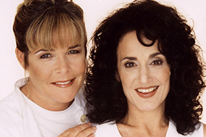 Birds Of A Feather. Image shows from L to R: Tracey Stubbs (Linda Robson), Dorien Green (Lesley Joseph). Copyright: BBC