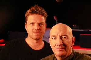 Brian Pern. Image shows from L to R: Rhys Thomas, Brian Pern (Simon Day). Copyright: BBC