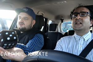 Carpool Karate. Image shows from L to R: Kit Johnstone, Sandip Mahal