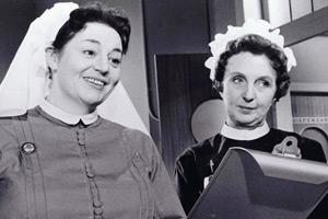 Carry On Nurse. Image shows from L to R: Matron (Hattie Jacques), Sister (Joan Hickson). Copyright: Peter Rogers Productions