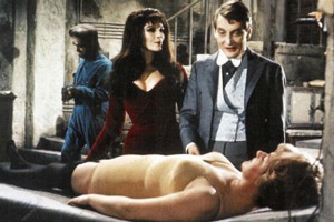 Carry On Screaming!. Image shows from L to R: Oddbod (Tom Clegg), Valeria Watt (Fenella Fielding), Dr Orlando Watt (Kenneth Williams). Copyright: Peter Rogers Productions