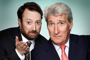 Channel 4's Alternative Election Night. Image shows from L to R: David Mitchell, Jeremy Paxman. Copyright: Zeppotron