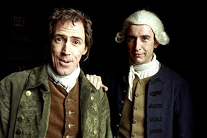 A Cock And Bull Story. Image shows left to right: Rob Brydon - Toby Shandy (Rob Brydon), Steve Coogan - Tristram Shandy & Walter Shandy (Steve Coogan)