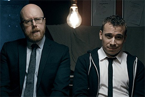Criminal Audition. Image shows from L to R: William (Rich Keeble), Ryan (Luke Kaile)