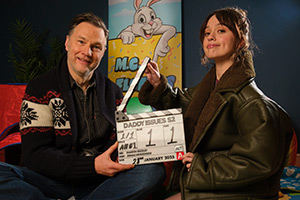 Daddy Issues. Image shows left to right: Malcolm (David Morrissey), Gemma (Aimee Lou Wood)