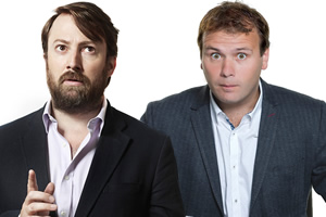 Image shows from L to R: David Mitchell, John Finnemore