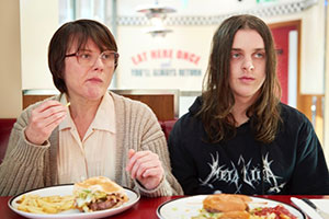 Days Of The Bagnold Summer. Image shows from L to R: Sue Bagnold (Monica Dolan), Daniel Bagnold (Earl Cave). Copyright: Altitude Film Entertainment