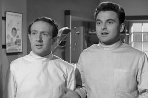 Dentist On The Job. Image shows from L to R: Brian Dexter (Ronnie Stevens), David Cookson (Bob Monkhouse). Copyright: Bertram Ostrer Productions