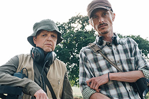 Detectorists. Image shows from L to R: Lance Stater (Toby Jones), Andy Stone (Mackenzie Crook). Copyright: BBC