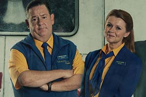 Dial M For Middlesbrough. Image shows from L to R: Terry (Johnny Vegas), Gemma (Sian Gibson). Copyright: Shiny Button Productions