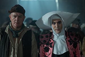 The Completely Made-Up Adventures Of Dick Turpin. Image shows left to right: Jonathan Wilde (Hugh Bonneville), Dick Turpin (Noel Fielding)