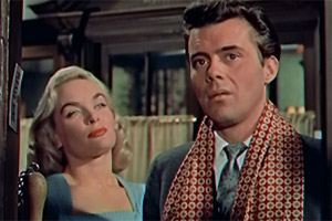 Doctor In The House. Image shows from L to R: Millicent 'Milly' Groaker (Shirley Eaton), Simon Sparrow (Dirk Bogarde)