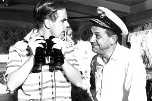 Double Bunk. Image shows from L to R: Jack Goddard (Ian Carmichael), Sid Randall (Sid James)