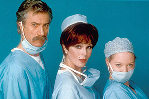 Dr. Willoughby. Image shows left to right: Ralph Whatman (Brian Protheroe), Donna Sinclair (Joanna Lumley), Emma Goodliffe (Isobel Middleton)