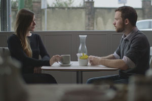 Early Bird. Image shows from L to R: Sasha (Phoebe Batteson-Brown), David (Jonathan Davenport)