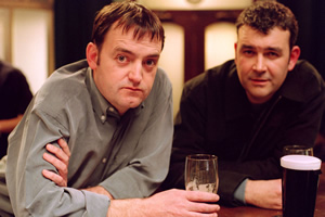 Early Doors. Image shows from L to R: Joe (Craig Cash), Duffy (Phil Mealey). Copyright: Phil McIntyre Entertainment