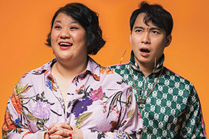 East Mode With Nigel Ng. Image shows from L to R: Evelyn Mok, Nigel Ng. Copyright: Comedy Central