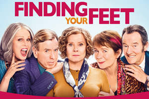 Finding Your Feet. Image shows from L to R: Jackie (Joanna Lumley), Charlie Glover (Timothy Spall), Bif (Celia Imrie), Sandra Abbot (Imelda Staunton), Ted (David Hayman)