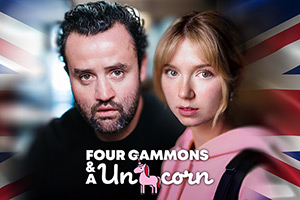 Four Gammons And A Unicorn. Image shows left to right: Mick (Daniel Mays), Imogen (Alyth Ross) Four Gammons And A Unicorn. Image shows left to right: Mick (Daniel Mays), Imogen (Alyth Ross)