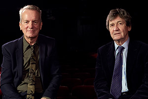 The South Bank Show: Frank Skinner. Image shows from L to R: Frank Skinner, Melvyn Bragg