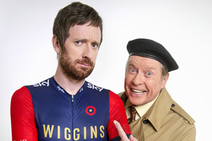 Some Mothers Do 'Ave 'Em Sport Relief 2016. Image shows from L to R: Bradley Wiggins, Frank Spencer (Michael Crawford). Copyright: BBC