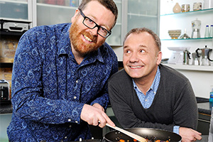 Frankie Boyle And Bob Mortimer's Cookery Show. Image shows from L to R: Frankie Boyle, Bob Mortimer. Copyright: Pett Productions