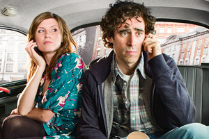 Free Agents. Image shows from L to R: Helen Ryan (Sharon Horgan), Alex Taylor (Stephen Mangan)