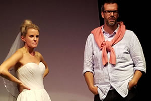 Image shows from L to R: Anna Morris, Marcus Brigstocke