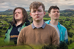 Funboys. Image shows left to right: Lorcan Boggin (Lee R James), Callum Brown (Ryan Dylan), Jordan McCafferty (Rian Lennon)