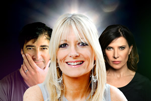 Gaby's Talking Pictures. Image shows from L to R: Alistair McGowan, Gaby Roslin, Ronni Ancona. Copyright: ABsoLuTeLy Productions