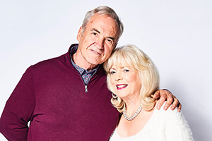 Gavin & Stacey. Image shows from L to R: Mick (Larry Lamb), Pam (Alison Steadman)