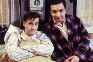 Get Well Soon. Image shows from L to R: Roy Osborne (Matthew Cottle), Brian Clapton (Eddie Marsan). Copyright: BBC