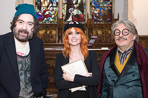 Giddy Stratospheres. Image shows from L to R: Tim (Nick Helm), Laura (Laura Jean Marsh), Murray (Richard Herring)