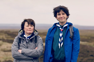 God's Own County. Image shows from L to R: Jackie (Monica Dolan), Kieran (Kieran Hodgson)