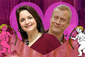 Hashtag Love. Image shows from L to R: Ruth Jones, Stephen Tompkinson. Copyright: BBC