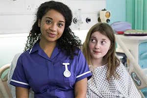 Heart To Heart. Image shows from L to R: Kim (Siena Kelly), Liddy (Fern Deacon). Copyright: Oihane Molinero