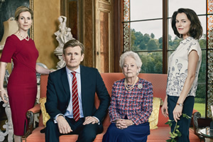 Henry IX. Image shows from L to R: Queen Katerina (Sally Phillips), King Henry (Charles Edwards), Queen Charlotte (Annette Crosbie), Serena (Kara Tointon)