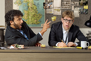 Hold The Front Page. Image shows left to right: Nish Kumar, Josh Widdicombe