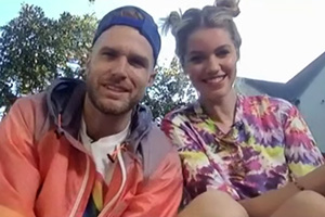 Home Alone With Joel Dommett. Image shows left to right: Joel Dommett, Hannah Cooper