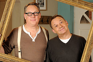 House Of Fools. Image shows from L to R: Vic (Vic Reeves), Bob (Bob Mortimer). Copyright: BBC / Pett Productions